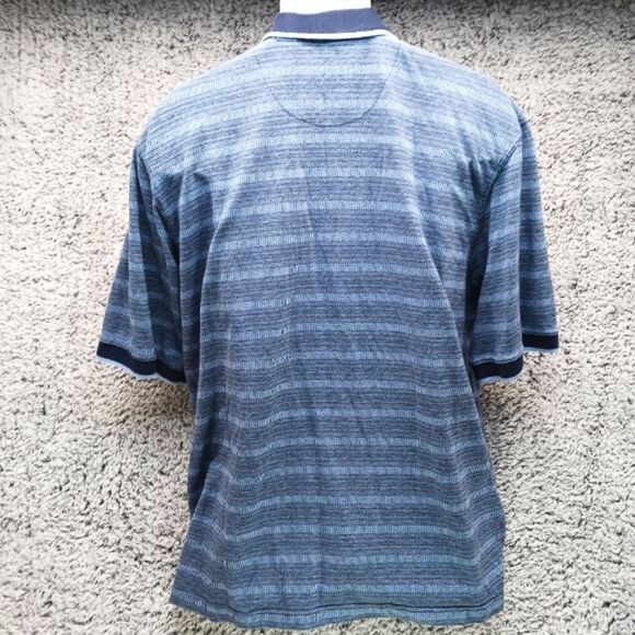Puritan Men's 2XL Golf Polo. Three Button. Blue Stripes......................... - Picture 4 of 7